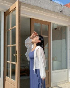 [EVELLET] Romiquel Linen Hood Cardigan