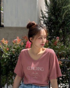 [EVELLET]Tienin Linen Graphic Print T-shirt