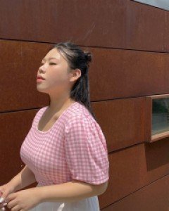 Paruhin Square Neck Plaid Check T-shirt