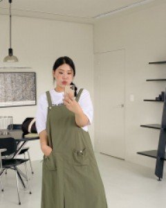 Goahen Pocket Suspender Long Dress