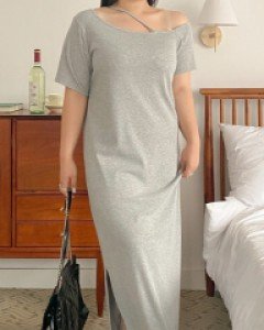 Chaad Unbalance Strap Long Dress