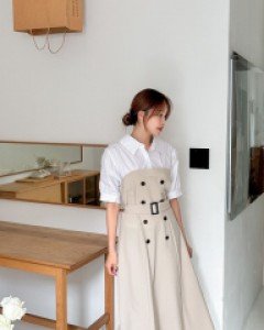 Flyha BeltSET Contrast Long Dress