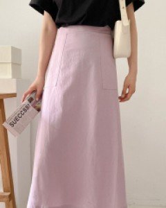 Bamidan Cotton Back Banding Long Skirt