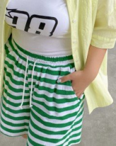 [EVELLET]Deminin ST Terry Shorts Waistband Pants