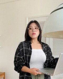 [EVELLET] Medutin Gauze Cotton Plaid Check loose fit Shirt