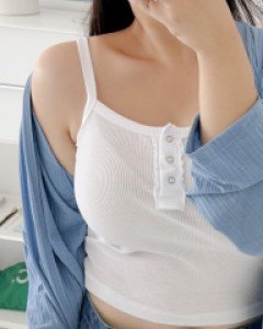Mandiz Ribbed Button Sleeveless