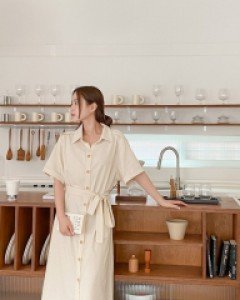 Desiia BeltSET Linen Long Dress