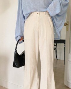 Lildeha Back Banding Flared Slacks