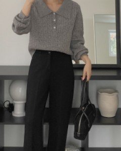 [EVELLET] Selmonb Semi-bootcut Slacks by length
