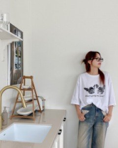 Leeldy Semi-Wide Denim Pants