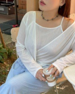 [EVELLET] New Denil Sleeveless wrap T-shirtSET