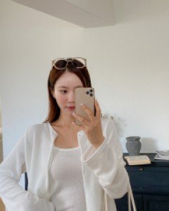 [EVELLET] Denrion Ribbed Cardigan Sleeveless SET