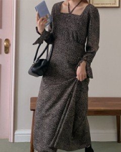 Bnello Leopard Long Dress