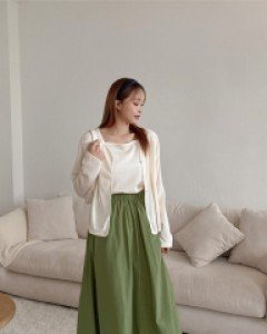 Troon Cotton Waistband Long Skirt