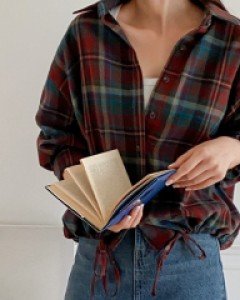 Chereon string Plaid Check Shirt