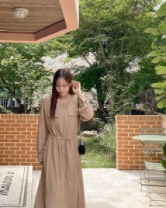 Elsby Pocket string Long Dress