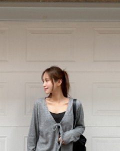 Ruched semi-crop bowknot Cardigan