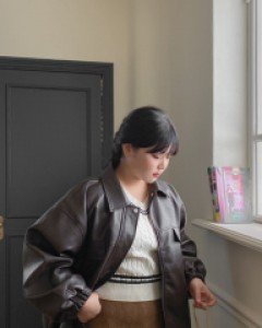 Nortez string leather jacket