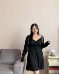 [EVELLET] Duilo Cardigan Dress SET