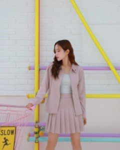 [EVELLET] Erose Collar embroidery two-way zip up