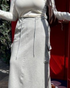 Minteha String Cargo Maxi Skirt