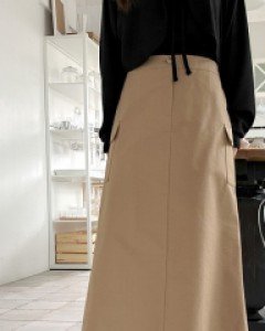 Fuello Cargo Cotton Long Skirt