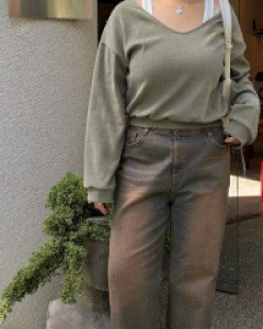 Buchideon Washing semi-wide denim pants