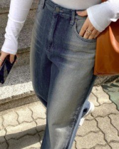 [EVELLET] Naroa Washing Wide Denim Pants