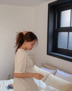 [EVELLET]Crui layered inner brush T-shirt