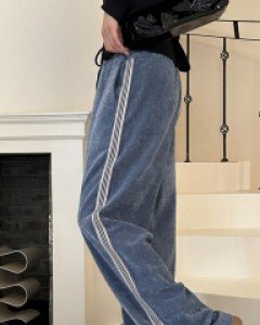 Neage Velvet Wide Waistband Pants