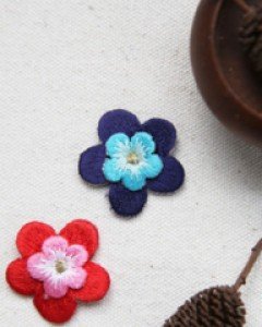 입체 꽃 자수 와펜(1set-2개)