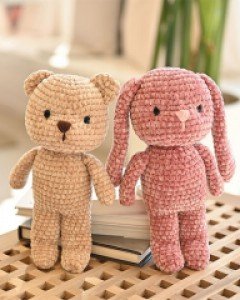 바니고미 벨벳 인형 / 니뜨,뜨개인형,인형뜨개질,테디베어,곰인형,토끼인형,허니벨벳