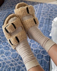 양털 버클 슬리퍼