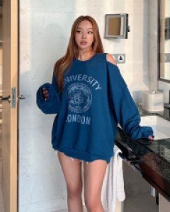 버셜 트임 루즈핏 맨투맨