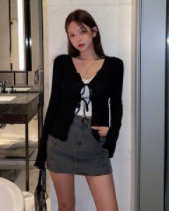디렌 물결 가디건[텐셀66%,울29%]