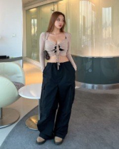 프러즌 로우핏 와이드팬츠