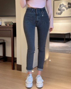 렌터프 하이웨스트 일자팬츠[제결밴딩]