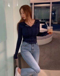 부암 스냅버튼 후드 티셔츠