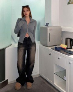 톤더 워싱 하이핏 와이드팬츠