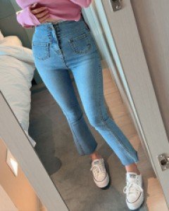 카레드 하이웨스트 부츠컷팬츠