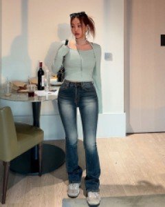 머티드 하이핏 부츠컷팬츠[히든밴딩]