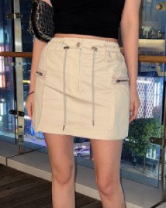 몰딘 밴딩 카고 스커트