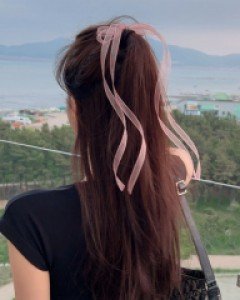 러벤 이중 리본 머리끈