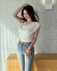 미로스 크롭 드레이핑 티셔츠[모달75%]