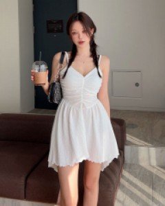 리에븐 셔링 언발 원피스