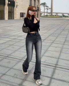 흑턴 하이핏 부츠컷팬츠