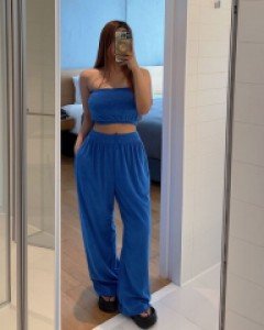 컨넬 튜브탑 팬츠 세트