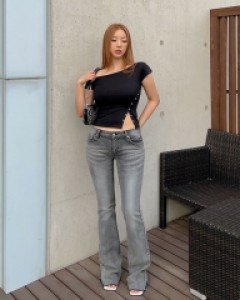 턴루스 워싱 로우 부츠컷팬츠