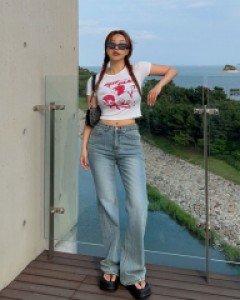 후이든 절개 로우 부츠컷팬츠