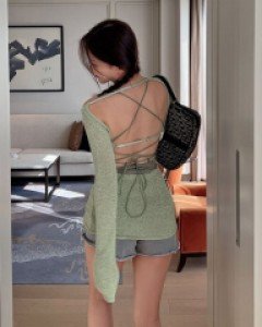 펜시드 니트 엑스끈 나시 세트[캡내장]